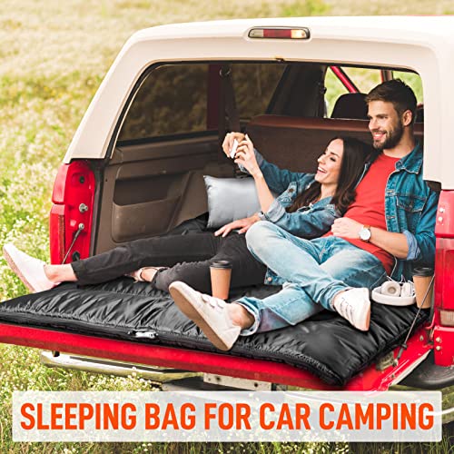 Double Sleeping Bag w/ Pillow for Adults, XL Queen Size 2 Person