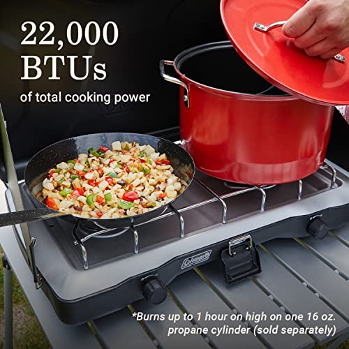 2-Burner Propane Camping Stove, Portable Camping Grill/Stove