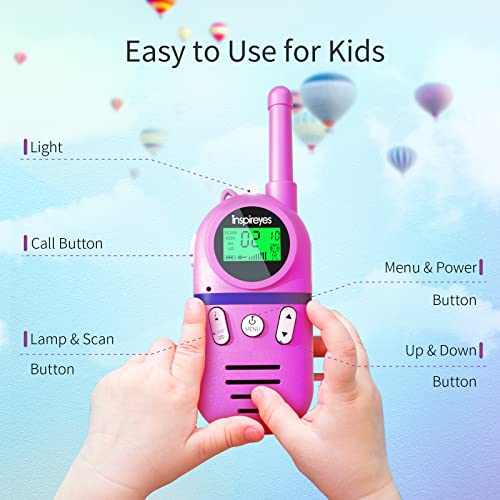 4pcs Walkie Talkies for Kids Rechargeable, Long Range 2 Way Radio