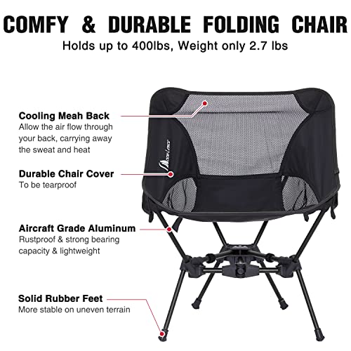 Portable Camping Chair Backpacking Chair - The 4th Gen Ultralight Folding Chair