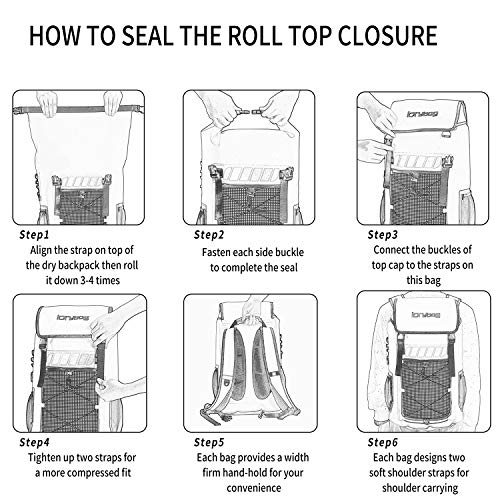 Waterproof Backpack for Men 25L, Dry Bags Kayak, Dry Backpack Camping Hiking