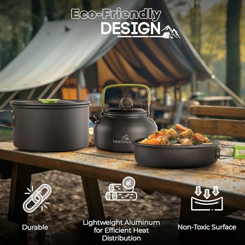 Camping Cookware Set - 19pcs Lightweight Backpacking Cookware w/ Pots,Pans,Utensils