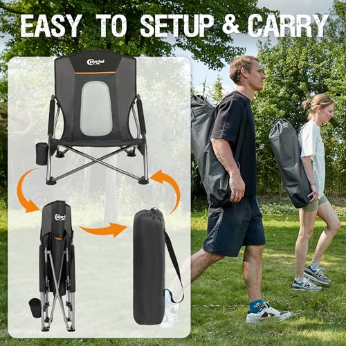Beach Chairs for Adults,Camping Low Lightweight Portable Chair w/ Cup Holder