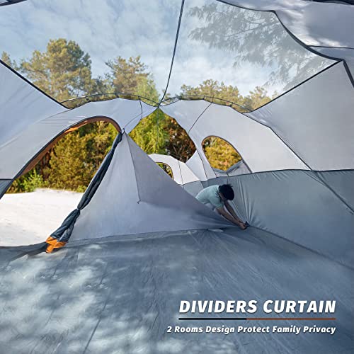 Camping Tent 10-Person-Family Tents,Parties,Music Festival Tent,5 Large Mesh Windows