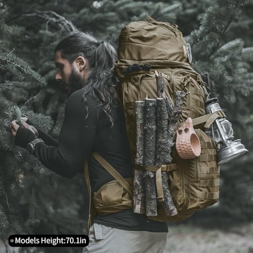 75L Molle Hiking Internal Frame Backpacks with Rain Cover for Camping
