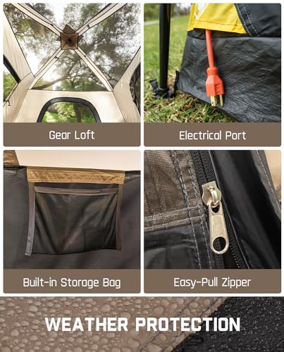 Camping Tent 4 Person Instant Cabin Tent Setup in 60 Seconds w/ Rainfly & Carry Bag