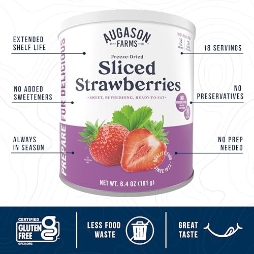 Freeze Dried Sliced Strawberries Can - Gluten Free Snack for Baking-18 Servings