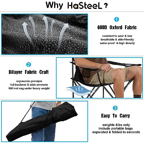 2pcs Foldable Camping Chair, Folding Camp Chairs for Adults
