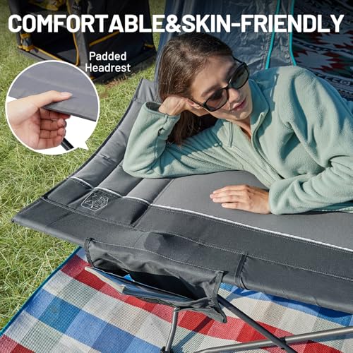 Extra Wide Heavy Duty Camping Cot for Adult,Easy Set Up Oversized Sleeping Cot w/ Carry Bag
