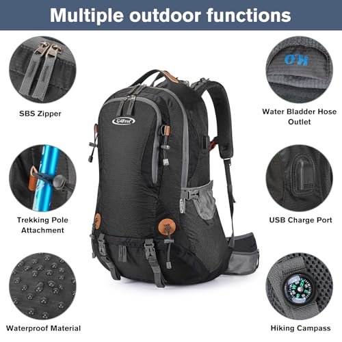 50L Hiking Backpack Waterproof Daypack Outdoor Camping Climbing Backpack w/ Rain Cover