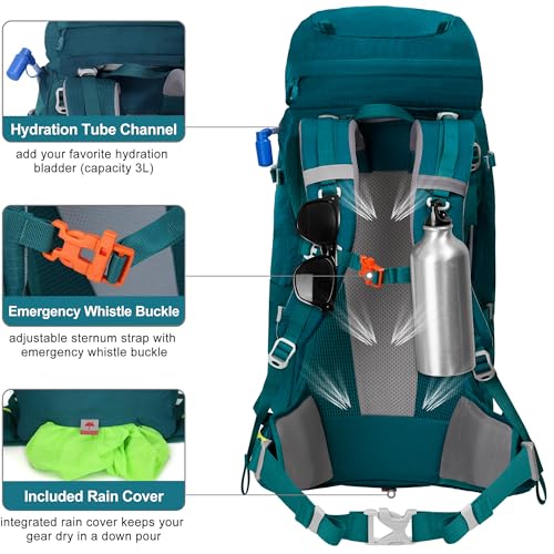 Internal Frame Hiking Backpack 45+5L,Mountain Climbing Camping Backpack