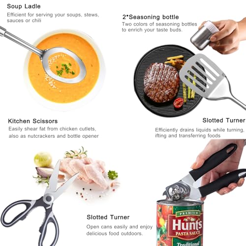 Camping Cooking Utensils Set - Camping Utensil Set,Car Camping Cooking Essentials