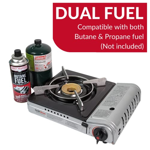 Dual Fuel Portable Stove,12K BTU Camp Stove-Butane & Propane