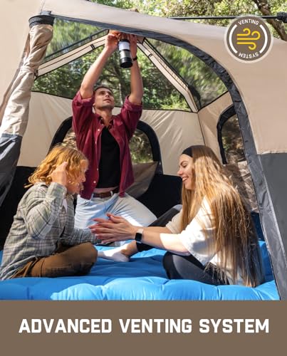 Camping Tent 4 Person Instant Cabin Tent Setup in 60 Seconds w/ Rainfly & Carry Bag