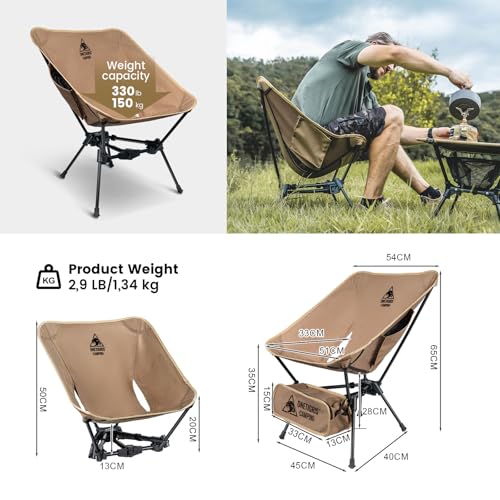 Tigerblade Camping Chair,Lightweight Folding Backpacking Hiking-330lbs