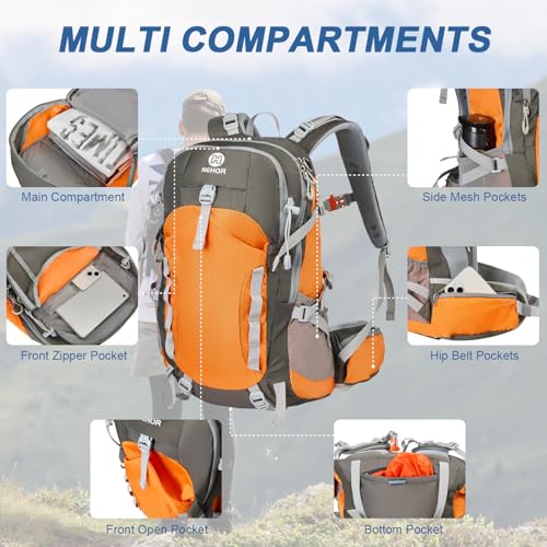 Hiking Backpack,40L Lightweight Camping Backpack with Rain Cover