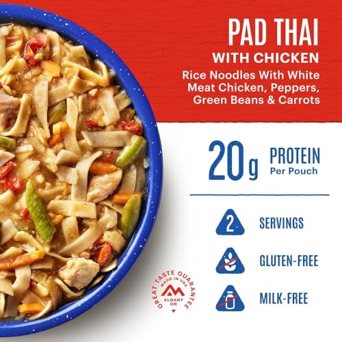 Pad Thai w/ Chicken|Freeze Dried Backpacking & Camping Food|2 Servings|Gluten-Free