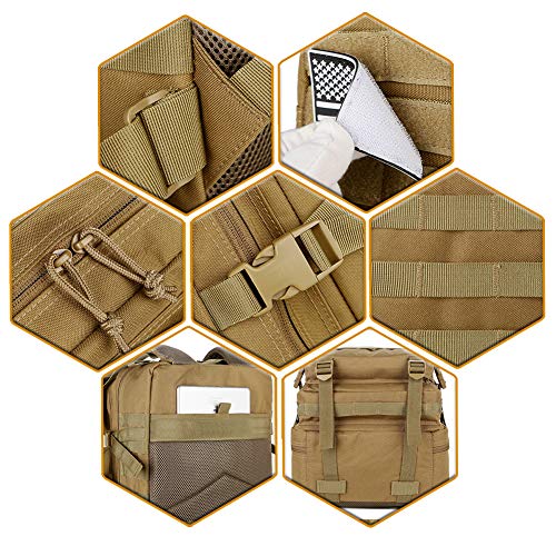 45L Military Tactical Backpack | Molle Army Assault Pack | 3-Day Bug Out Bag for Hiking