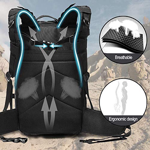 Military Tactical Backpack, 42L Large Military Pack Army 3 Day Assault Pack Molle Bag Rucksack