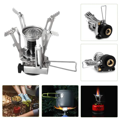 13Pcs Camping Cookware Stove Mess Kit,Cooking Pot Pan Bowl,Mini Stove