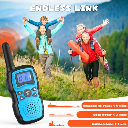 4pcs Walkie Talkies for Kids Adults,Long Range for Camping