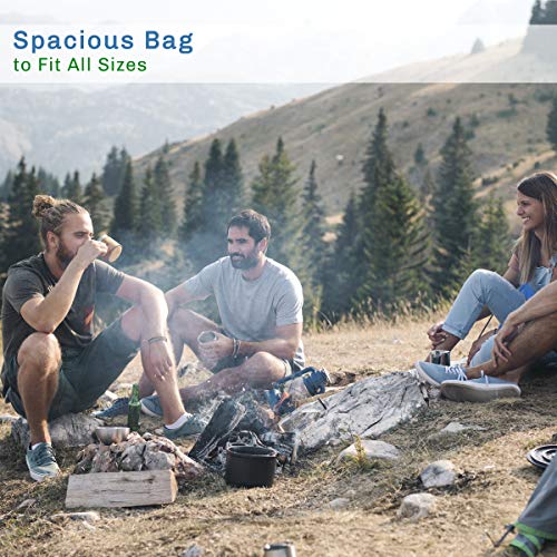 Sleeping Bag w/ Hood & Carry Case-Lightweight Envelope-Style 32F Rated