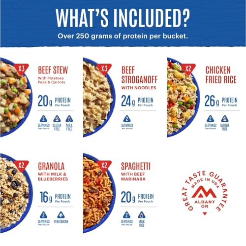 Classic Bucket | Freeze Dried Backpacking & Camping Food | 24 Servings