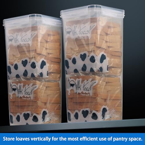 2pcs Bread Box,Plastic Bread Container,Bread Storage for Kitchen Counter-Airtight Lid