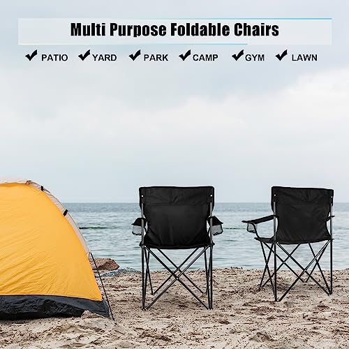 2pcs Foldable Camping Chair, Folding Camp Chairs for Adults