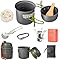 Camping Cookware Set with Stove,Portable Camping Mess Kit with Non-Stick Pots