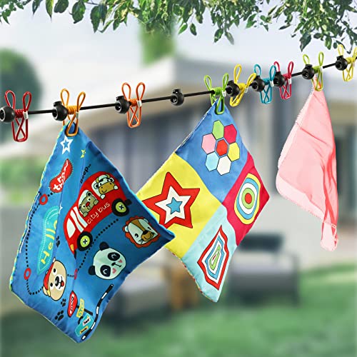 Retractable Portable Clothesline w/ 12 Clothes Clips for Travel