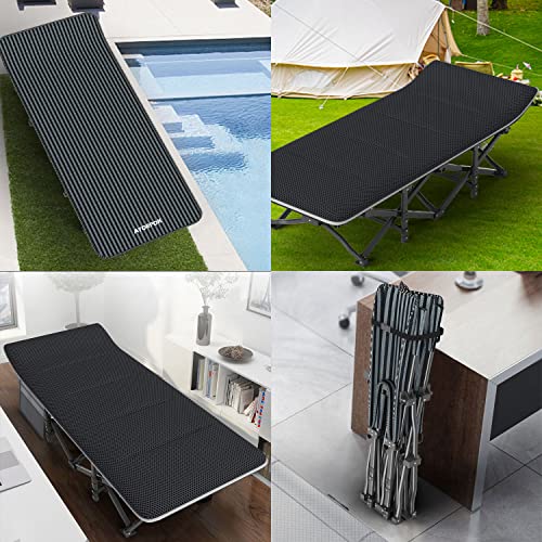 Camping Cot for Adults w/ Cushion Comfortable,Tent Folding Cot for Sleeping