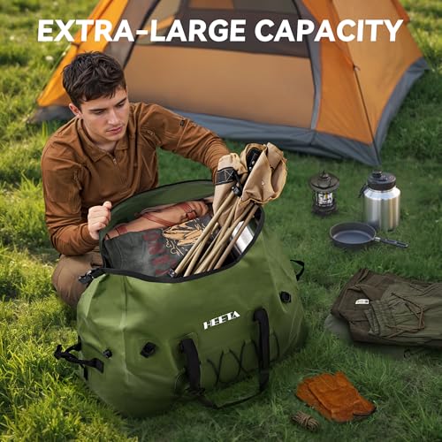 Waterproof Duffel Bag Motorcycle Dry Bag Backpack,60L Extra Large Rolltop Travel Duffle Bags