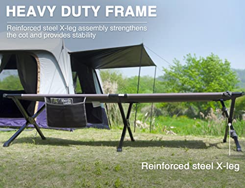Extra Wide Camping Cot for Adults Oversized XXL Sleeping Cots Folding Cot Bed w/ Carry Bag