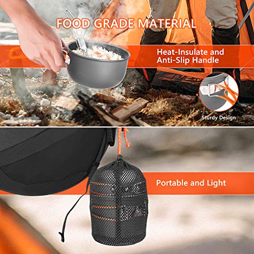 Camping Cookware Set with Stove,Portable Camping Mess Kit with Non-Stick Pots
