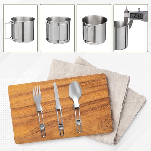 Camping Cookware Kit Backpacking, 0.33Gal Pots & 0.17Gal Pans Set