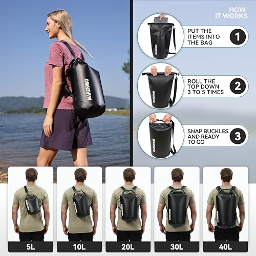 Floating Waterproof Dry Bag Backpack 5L,Roll Top Sack Keeps Gear Dry for Camping