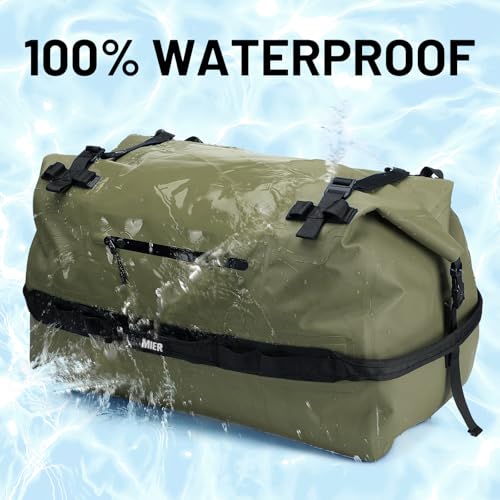 60L Large Waterproof Duffel Bag Rolltop Dry Backpack Duffle Bags for Kayaking,Camping