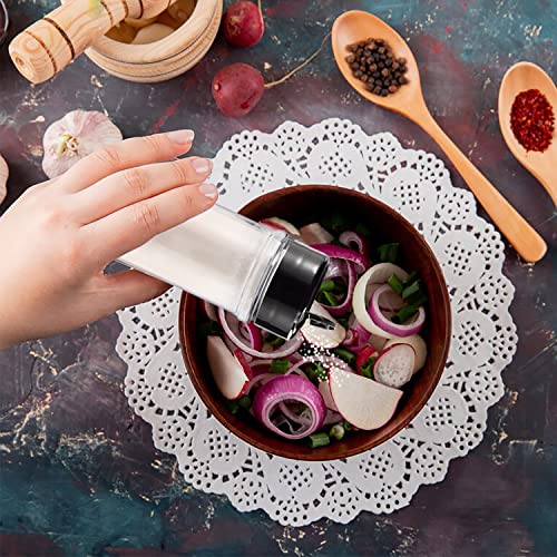 6pcs 5.5oz Plastic Spice Jars w/ Black Cap,Clear & Safe Plastic Bottle Containers w/ Shaker