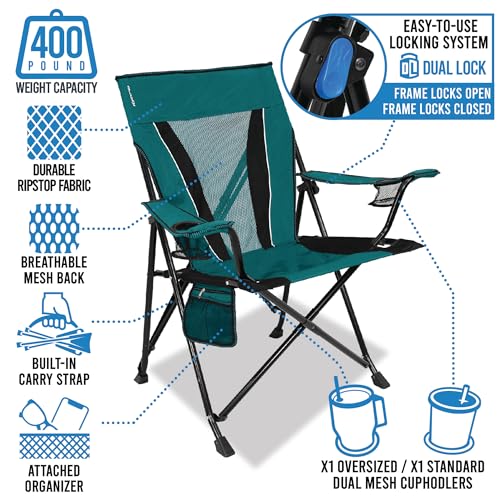 XXL Dual Lock Portable Camping Chair - Supports Up to 400lbs