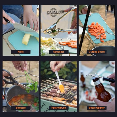 Camping Cooking Utensils Set,Grilling Cookware,Camp Kitchen Rotating Marshmallow Roasting Sticks