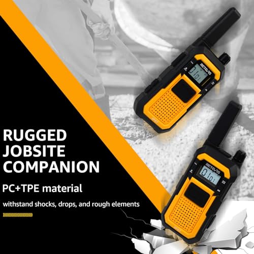 Retevis RB48 Heavy Duty Walkie Talkies, Waterproof Two Way Radio, Advanced Triple Proof, 2000 mAh, Emergency, 2 Way Radio Long Range for Job Site (4 Pack) Yellow