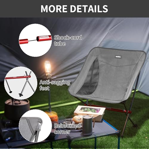 Camping Chair,Ultralight Portable Camp Chair w/ Storage Bag,Compact Folding Beach Chair