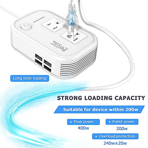 200W Car Power Inverter,DC 12V to 110V AC Car Outlet Adapter,Plug Adapter Converter