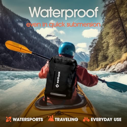 Waterproof Backpack - Heavy Duty Hiking Backpack - Roll-Top Closure Bag