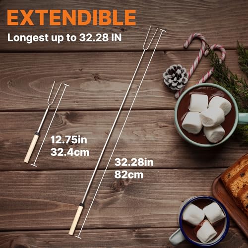Camping Cooking Utensils Set,Grilling Cookware,Camp Kitchen Rotating Marshmallow Roasting Sticks