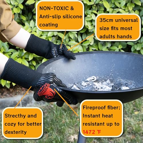 5n1 Dutch Oven Camping Accessories Kit-Campfire Cooking Equipment w/ Heat-Resistant Gloves