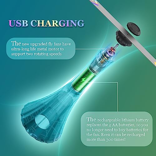 4pcs Fly Fans for Tables Rechargeable,Flies Fan to Keep Flies Away,Food Fans for Camping