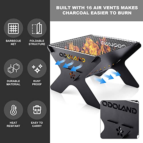 Camping Campfire Grill,Portable Folding Charcoal Grills,Backpacking BBQ Grill