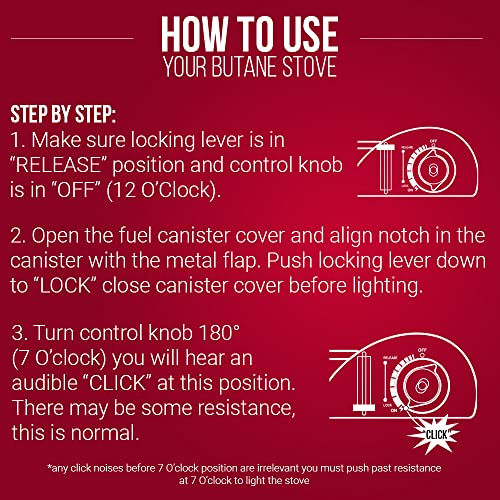 Dual Fuel Portable Stove,12K BTU Camp Stove-Butane & Propane